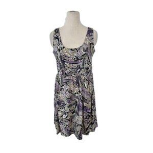 Michael Kors Purple Sleeveless Paisley print dress Medium